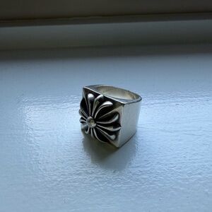 Chrome Hearts Pyramid CH Plus Silver Ring Size 7.5